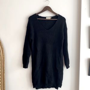 Fall winter above knee sweater dress.